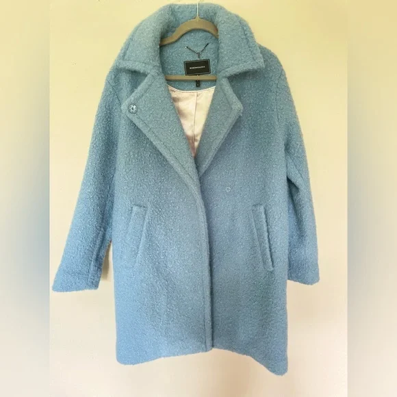BCBGMaxAzria Light Blue Teddy Jacket Coat - Picture 3 of 9